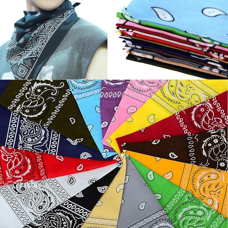 One Dozen 12 count Assorted 22X22 Inch  Cotton Novelty Double Sided Print  Cowboy  Party Favor Scarf Headband Handkerchiefs