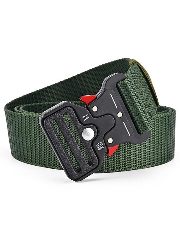 Men's New Solid Color Outdoor Belt, Multi-function Alloy Buckle High Quality Marine Corps Canvas Belt for Men, Fashion Accessories for Daily Wear