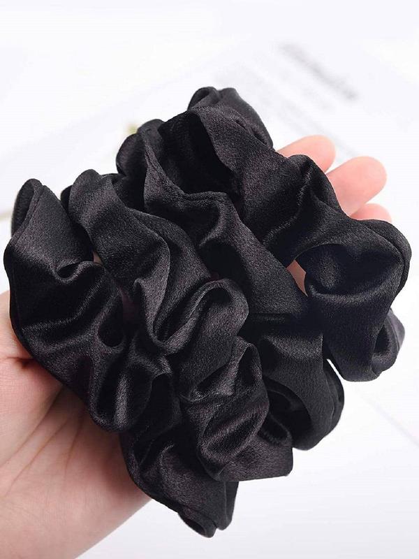 Women's Elastic Satin Hair Ties, 4 Counts Casual Versatile Hair Accessories, Elegant Ponytail Holder, Comfort High Stretch Hair Ties for Holiday Decoration