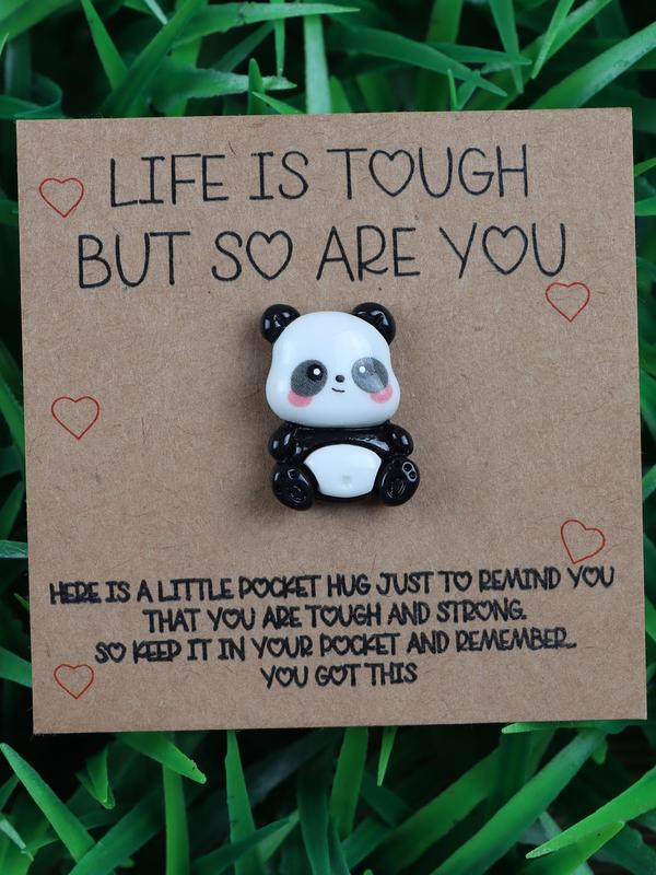 Cute Panda Design Pocket Hug, Inspirational Gift with Inspirational Quote for Your Best Friends and Family, Souvenir for Panda Lovers