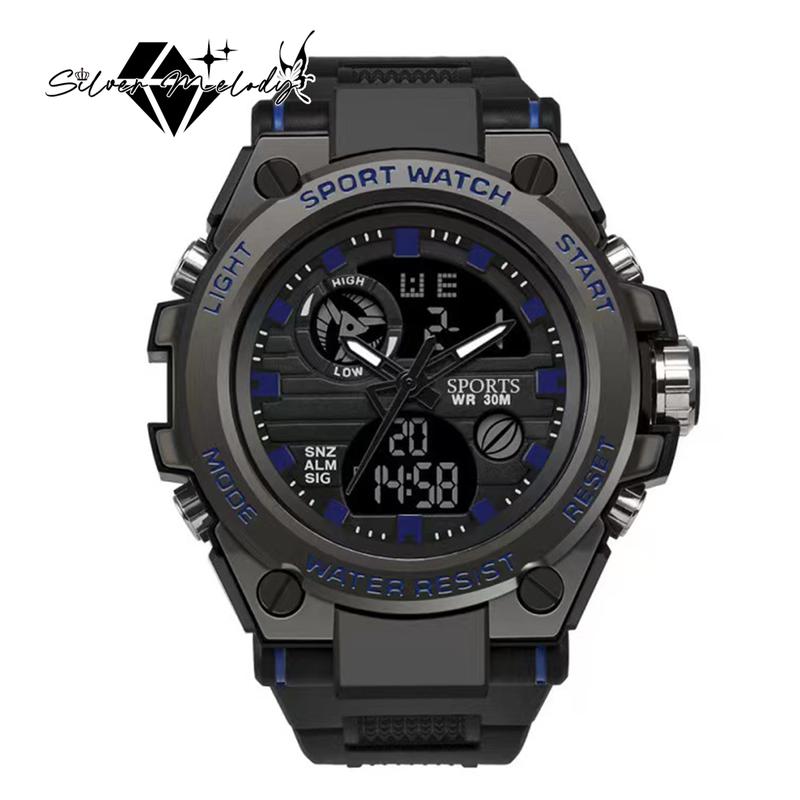 SMelody Trendy Design 2024 New Arrival Alarm Mode Sports Hand Clock For Men Analog Digital Display Fashion Watch