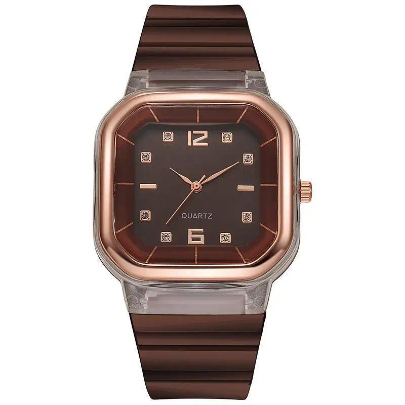 Candy Colors Silicone Square Quartz Women Watch Simple Sports Multifunctional Digital Watch Female Men's Fashion Watch