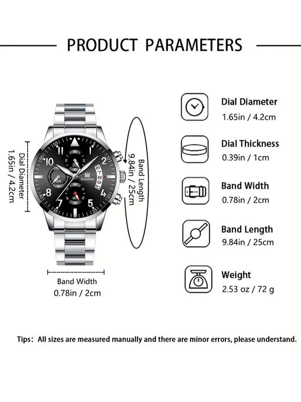 Men's Business Quartz Watch Without Box, Casual Round Dial Analog Watch with Buckle for Men, Men's Watch for Daily Wear