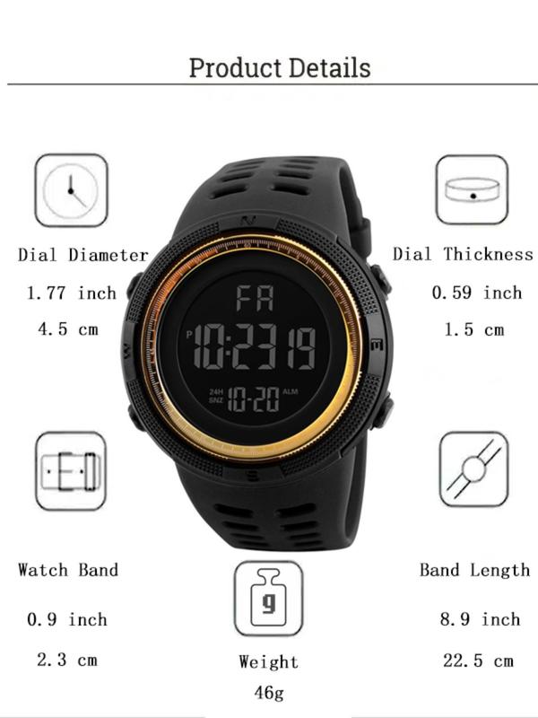 Unisex Sporty Minimalist Round Dial Digital Watch, Fashionable Digital Watch Alarm Function, Versatile Accessories for Daily Life As Gift with Box