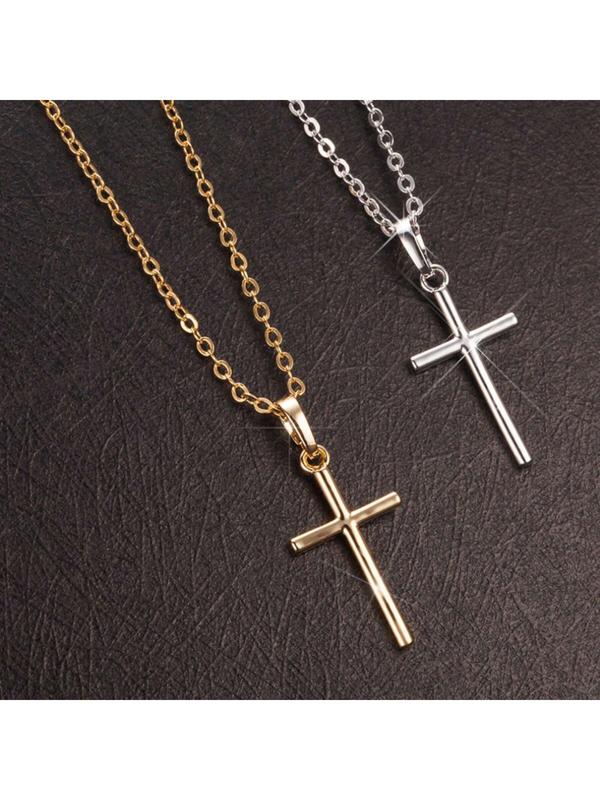 [FREE BOX] Men's Watch Set + Necklace With Cross Fashion Casual Stainless Steel Three-Dial Quartz Watch