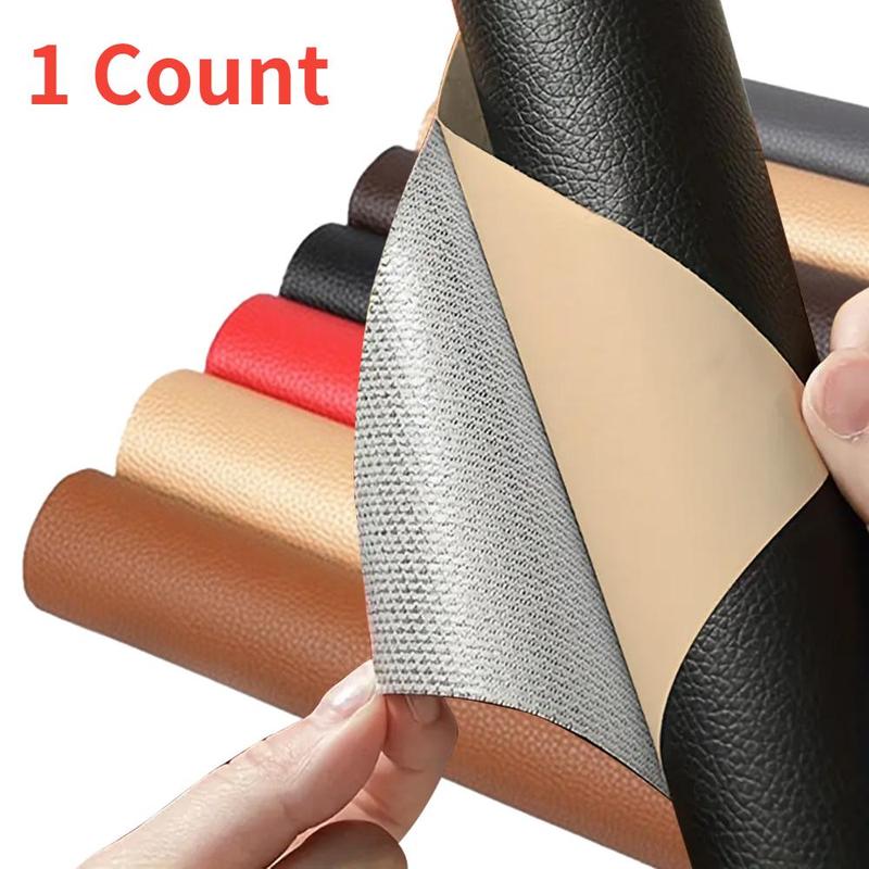 Faux Leather Sticker, 1 Count Self-adhesive Stretchable Faux Leather Repair Patch, Waterproof Sticker For Sofa & Car Seat & Bag, Dorm Essentials, Room Decor