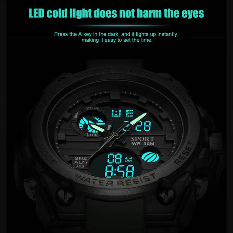 SMelody Trendy Design 2024 New Arrival Alarm Mode Sports Hand Clock For Men Analog Digital Display Fashion Watch