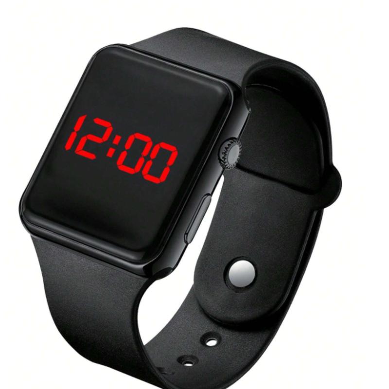 2pcs Couple's Irregular Square Sports Digital Watch, Gift For Friends