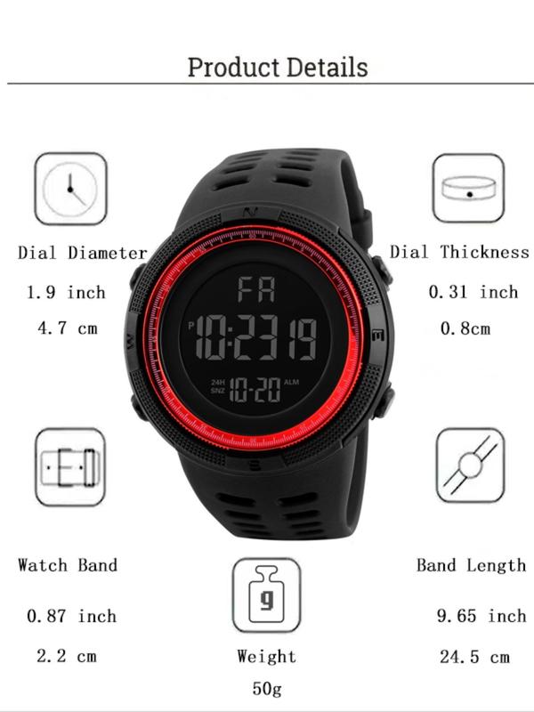 Unisex Sporty Minimalist Round Dial Digital Watch, Fashionable Digital Watch Alarm Function, Versatile Accessories for Daily Life As Gift with Box