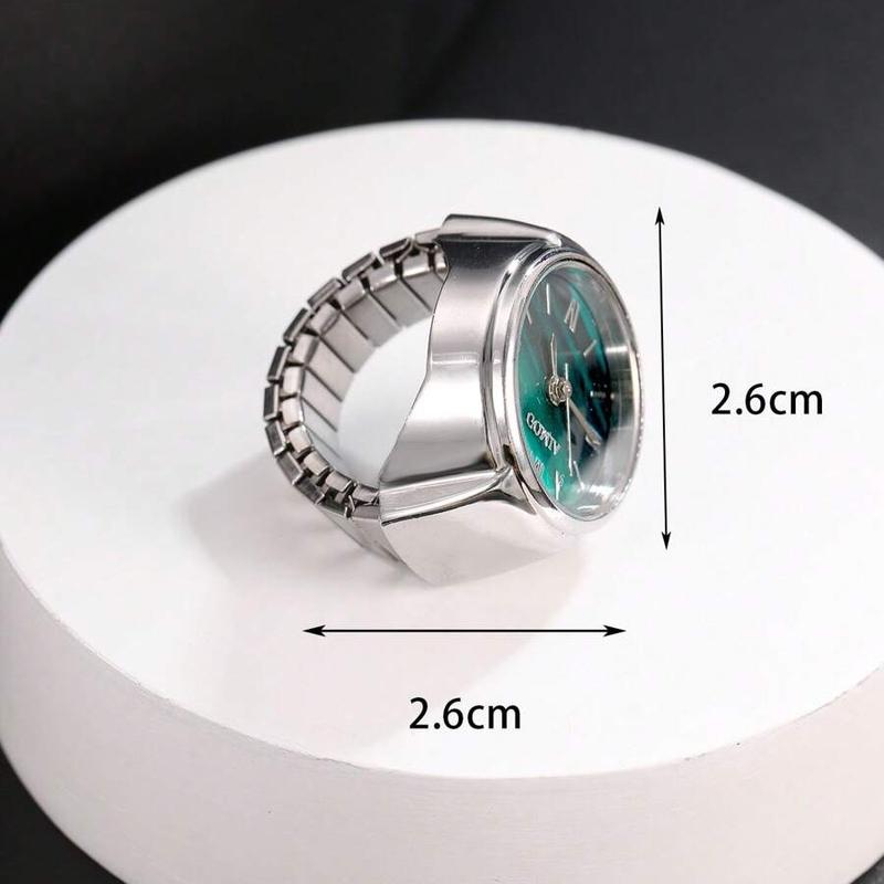 Round quartz watch ring enamel needle, daily and party fashion accessory for men and women, suitable as birthday gift, dating