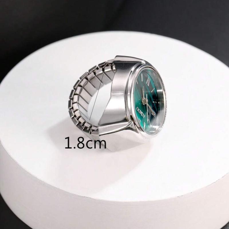 Round quartz watch ring enamel needle, daily and party fashion accessory for men and women, suitable as birthday gift, dating