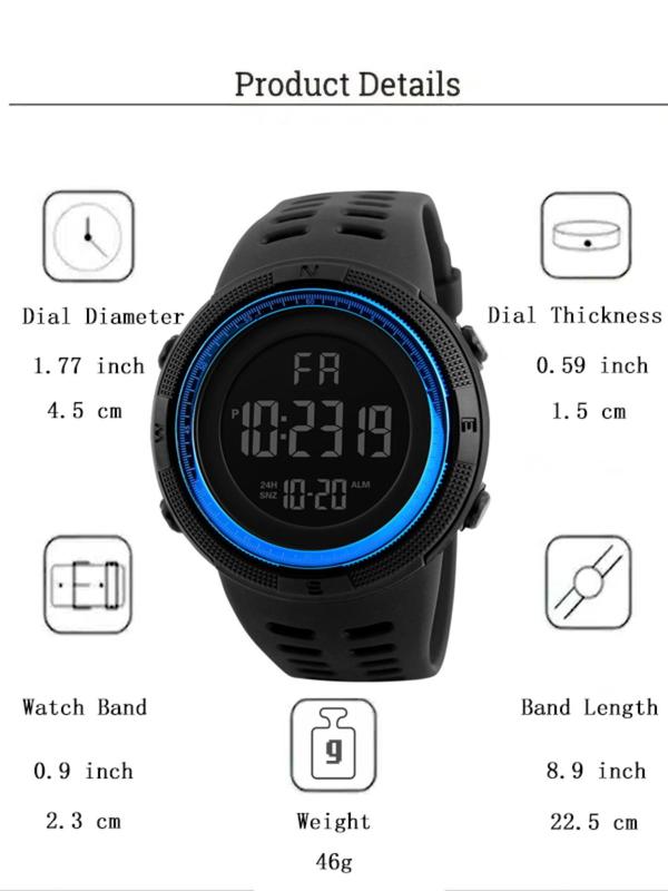 Unisex Sporty Minimalist Round Dial Digital Watch, Fashionable Digital Watch Alarm Function, Versatile Accessories for Daily Life As Gift with Box