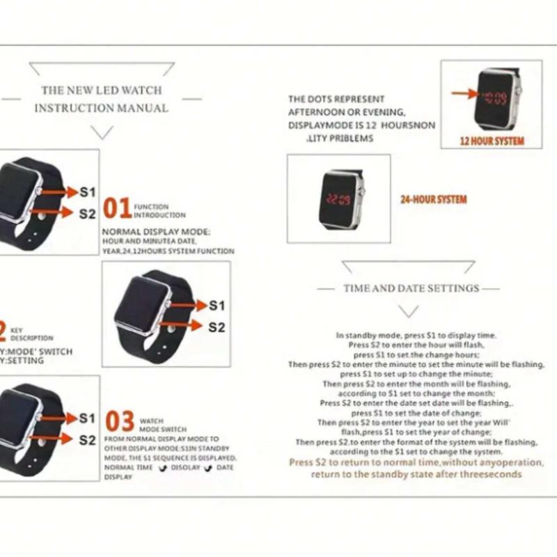 2pcs Couple's Irregular Square Sports Digital Watch, Gift For Friends