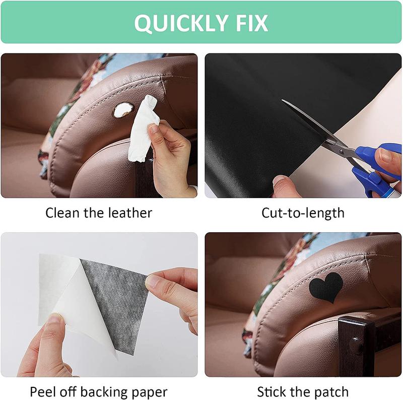 Dongte Large Leather Repair Patch,  20x47 inch Self-Adhesive Patches Kit for Couches Car Seats Furniture Sofa Vinyl Chairs Jackets Shoes Bags