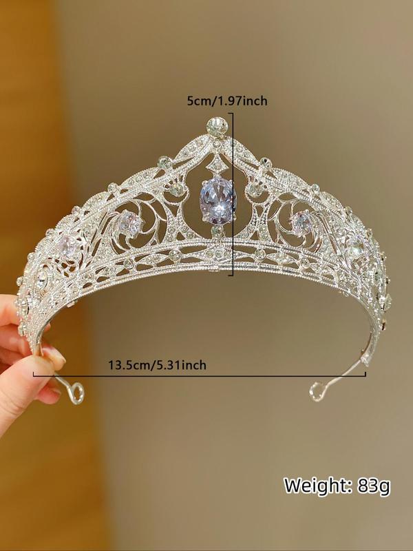 Rhinestone Decorated Crown, Elegant Headband for Wedding Bridal Party Formal Occasions, Fashion Hair Accessories for Women & Girls