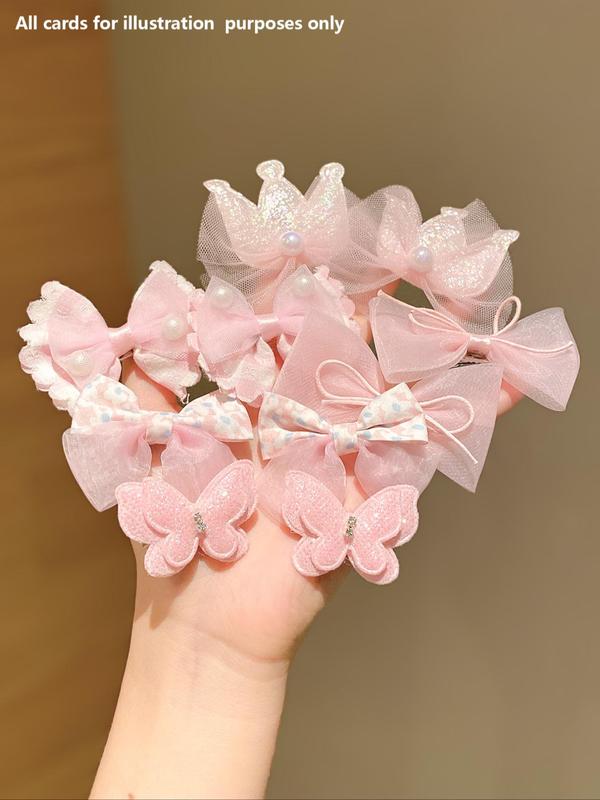 Cute Bow & Butterfly & Faux Pearl Decor Hair Clips, Fashionable Hair Accessories for Women & Girls, Minimalist Headwear Suitable for Thick Hair