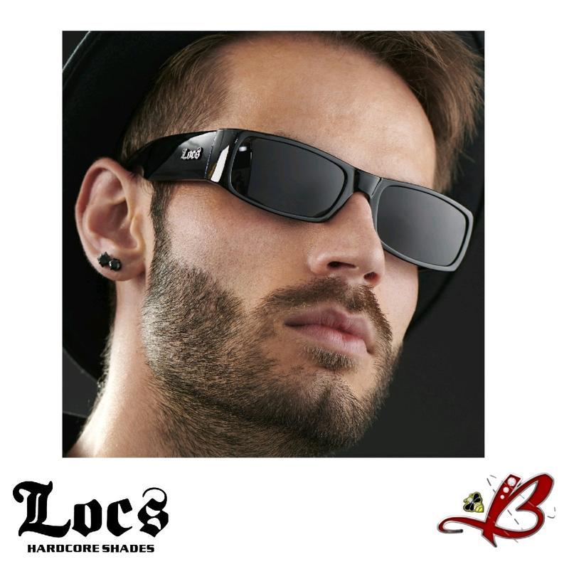 LOCS All Black Glossy Classic Gangster Hardcore Shades Cholo Mad Dog Cholo OG Eyewear Sunglasses Full Rim | Original & Authentic Locs