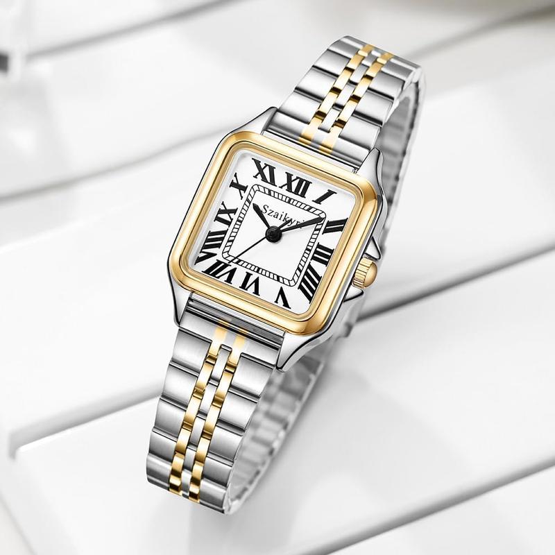 Classic Square Watches for Women with Roman Numerals Ladies Casual Dress Watch,