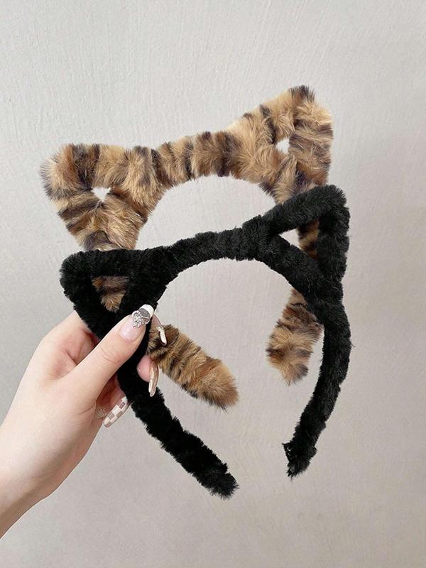 Cute Cat Ear Design Headband, Fashionable Hair Accessories for Women & Girls, Minimalist Headwear Suitable for Daily Wear, Face Wash, Makeup, Party Hairstyles Ideas