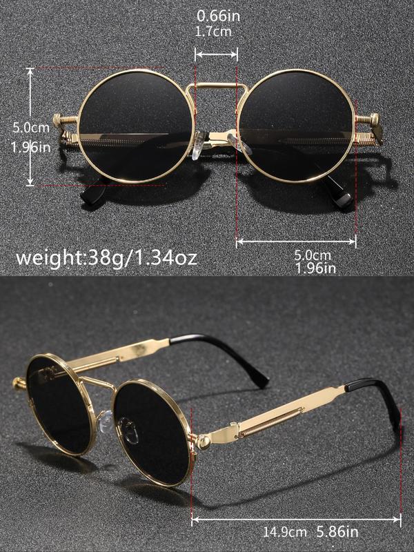 1 Pair Simple Sunglasses for Everyday Use, Summer Round Frame Fashion Sunglasses, New Fashion Travel Accessories for Women & Men, Lightweight and Durable for Outdoor Sun Protection Glasses for Daily Use