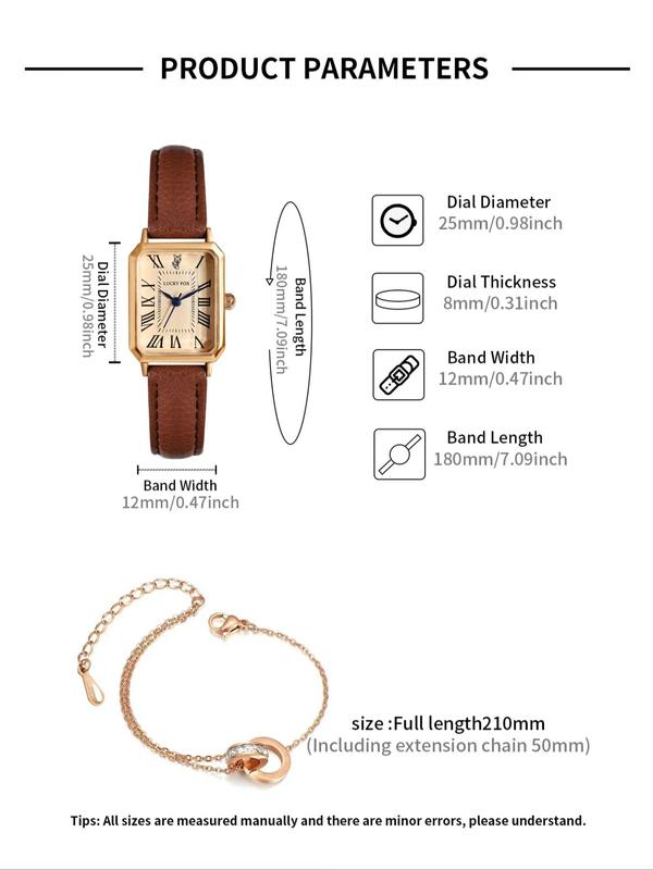 Women's Elegant Rhinestone Decorated Quartz Watch & Bracelet, 2024 New Style Exquisite Trendy Wristwatch & Adjustable Pendant Necklace, Gift for Women & Girls