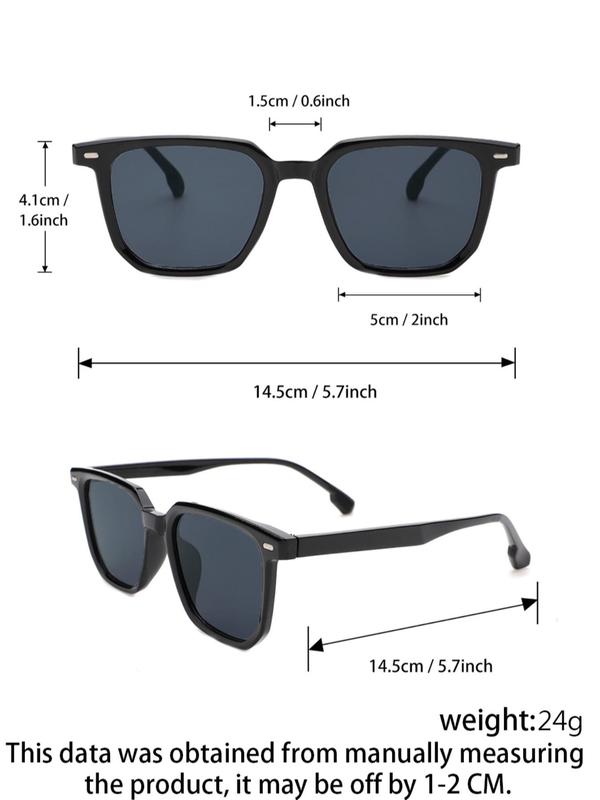 Unisex Minimalist Plastic Frame Sunglasses, Trendy All-match Sunglasses for Men & Women, Fashionable Sunglasses for Outdoor Activities