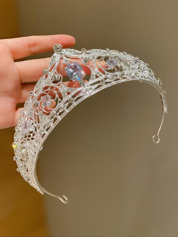 Rhinestone Decorated Crown, Elegant Headband for Wedding Bridal Party Formal Occasions, Fashion Hair Accessories for Women & Girls