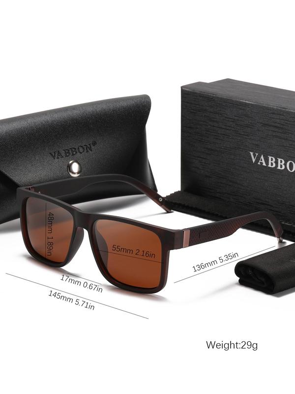 VABBON Unisex Simple Style Square Frame Sunglasses, Trendy Casual Sunglasses for Gifts with Box, Fashion Accessories for Outdoor Activities