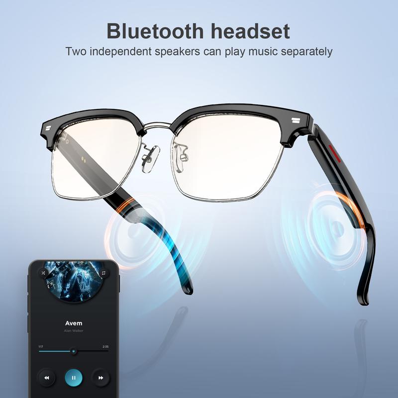 IOWODO Smart Glasses, Wireless Headset Bluetooth Talking with Voice Assistant, Sports UV Protection Sunglasses, Smart Sunglasses for Men and Women smart glass eyewear