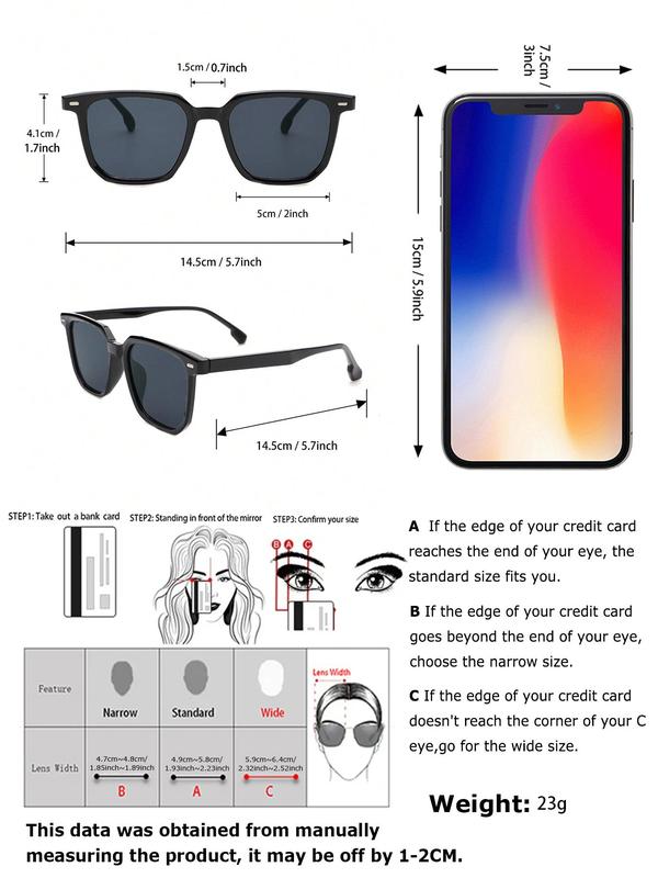 Unisex Minimalist Plastic Frame Sunglasses, Trendy All-match Sunglasses for Men & Women, Fashionable Sunglasses for Outdoor Activities