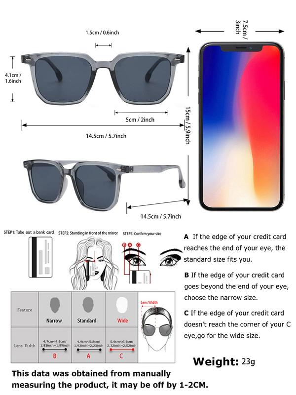 Unisex Minimalist Plastic Frame Sunglasses, Trendy All-match Sunglasses for Men & Women, Fashionable Sunglasses for Outdoor Activities