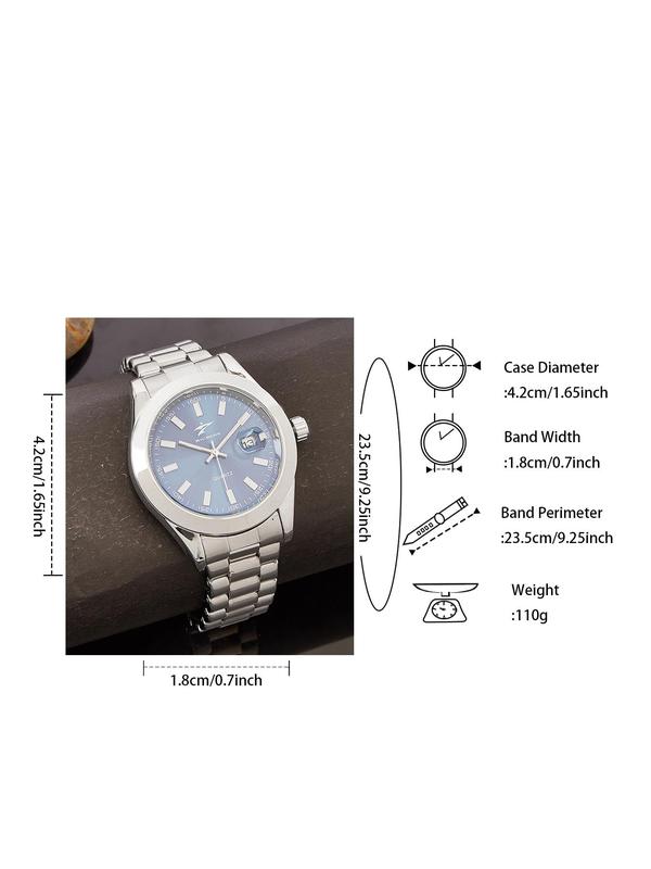 Men's Classic Business Round Dial Analog Quartz Watch, Fashion Watch for Party, Daily Decor, Trendy All-match & Exquisite Watch for Birthday Gift with Box