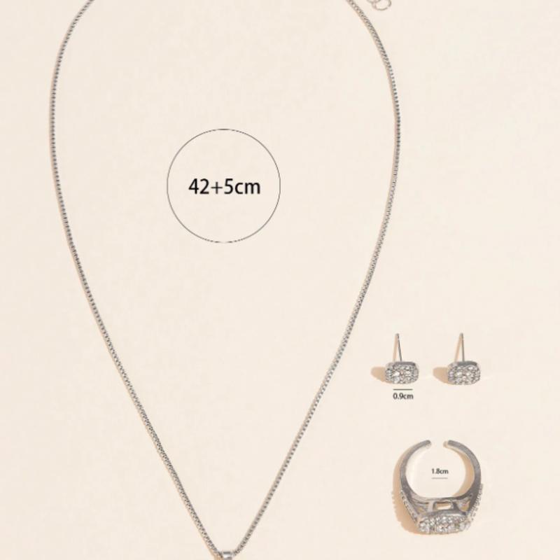 6pcs Set Ladies Watch Women's Jewelry Collection with Necklace, Ring, Bracelet, Earrings and Quartz Watch