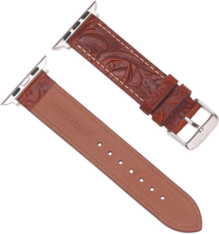 Leather Watch Bands Compatible with  Watch 38 40 41mm 42 44 45 49mm Women Genuine Leather Classic Vintage Replacement Strap for Men iWatch Series Ultra 8 7 SE 6 5 4 3 2 1