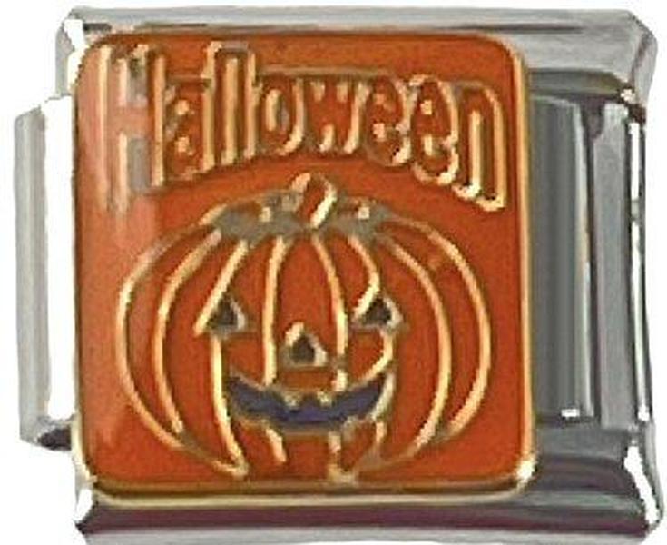 Italian Charm Link Halloween Word Pumpkin 9mm