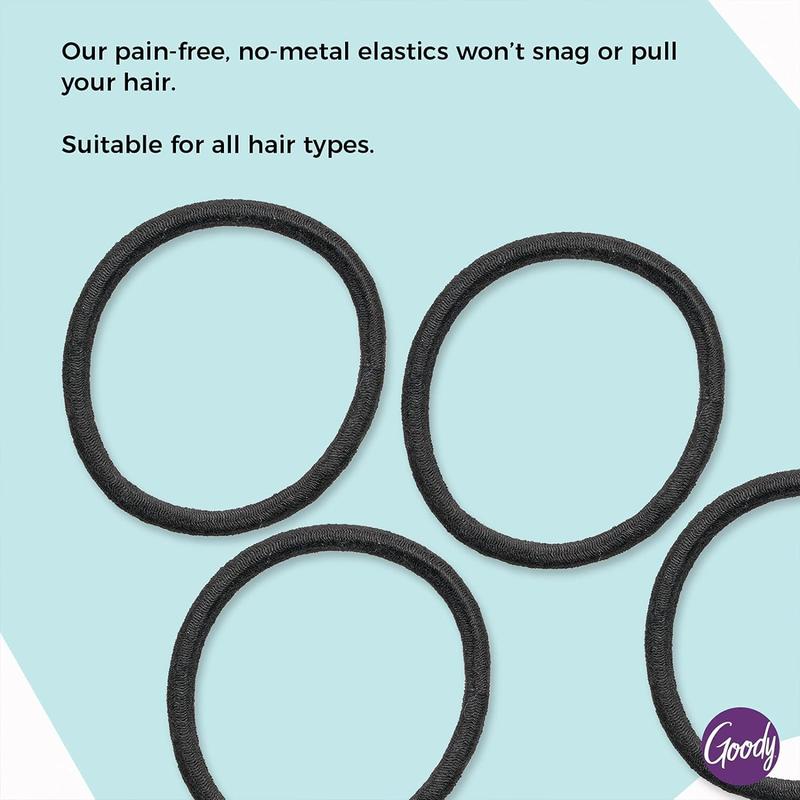 Womens Elastic Hair Tie - 30 Count, Black - 4MM for Medium Hair