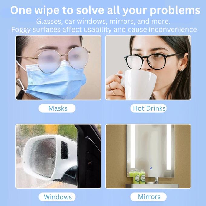 Anti-Fog Lens Cleaning Wipes, Glass Wipes - Remove Dust, Grease, Dirt, Oil, Individually Wrapped Wipes for Eye Glasses, Phone, Computer, Laptop Screen