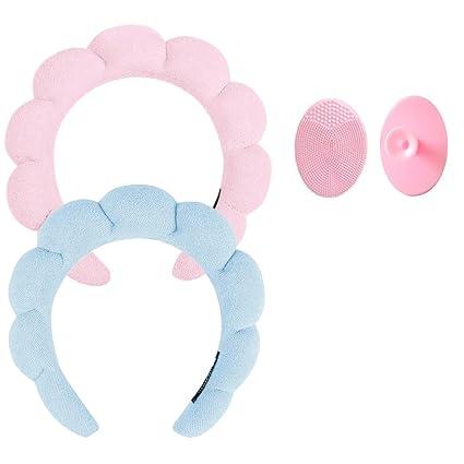 Headband for Washing Face, Face Scrubber, Facial Exfoliator, Skincare Headbands for Makeup Removal, Terry Cloth Headband Bubble Soft Puffy Headband