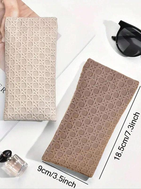 Simple Plain Color Minimalist PU Leather Glasses Case, 2 Counts Waterproof Glasses Storage Bag, Casual Versatile Glasses Accessories for Men & Women