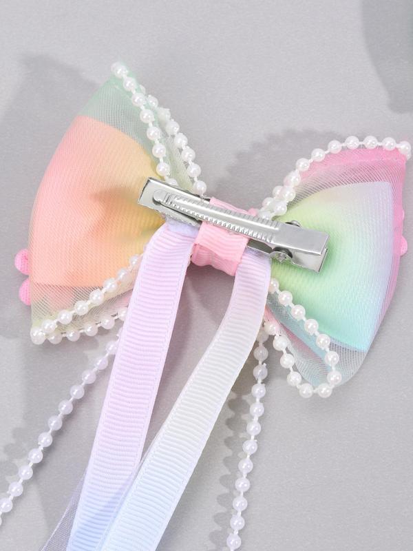 Cute Bowknot & Tassel Design Hair Clips, 2 Counts set Fashionable Hair Clips, Trendy All-match Hair Accessories for Women & Girls for Hairstyle Ideas