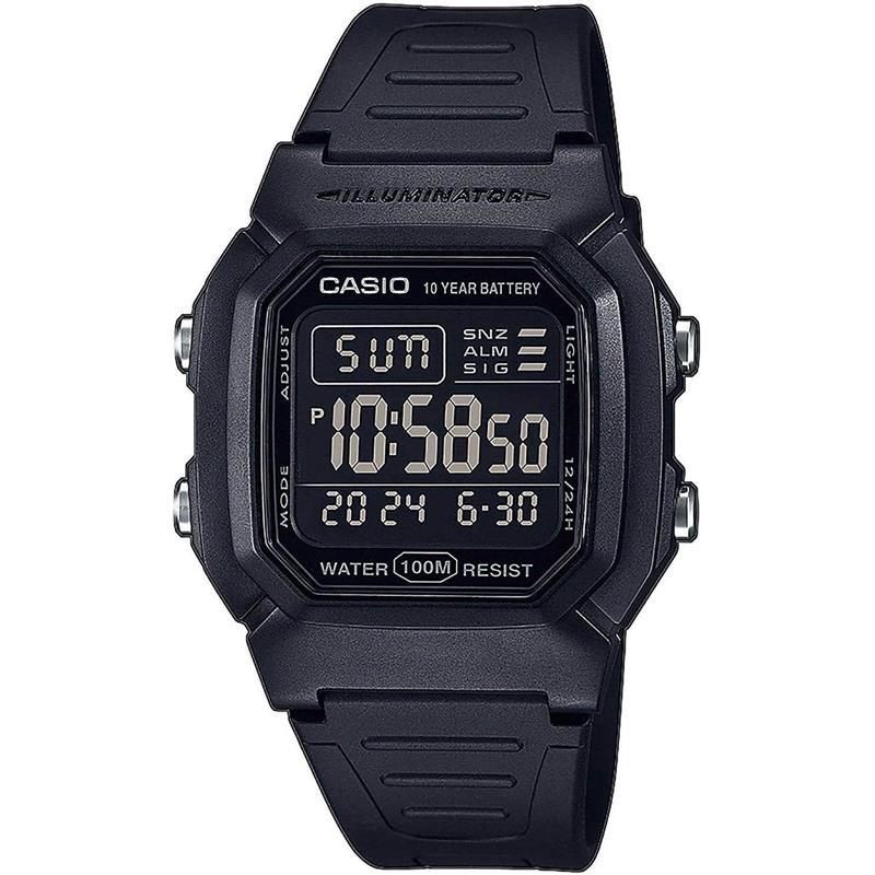 Casio Collection Unisex Digital Watch, Black, Black - Day-Date, Stop Watch, Dual Time, Alarm, Light