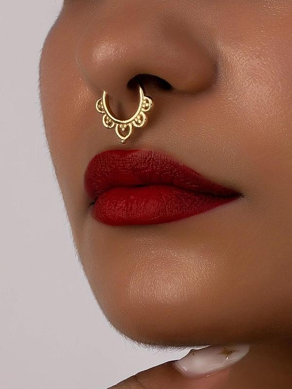 Women's Elegant Fake Nose Ring, Fashion Boho Style Fake Nose Ring for Party, Daily Clothing Decor, Trendy All-match & Exquisite Jewelry for Birthday Gift