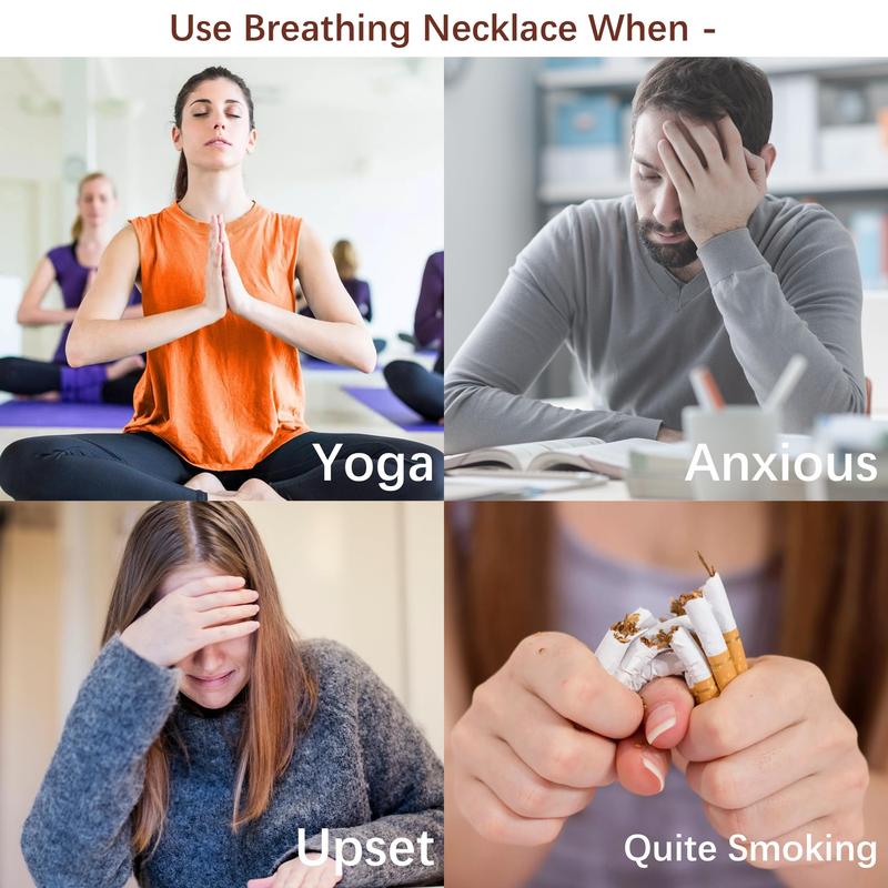 Breathing Necklace for Anxiety Relief,Relieve your mental fatigue and exercise your willpower Quit Smoking Tools Breathe Easy Necklace Stop Smoking Aids Breathlace Necklace Fum Vaporless Inhaler Breathless Anxiety Necklace for Women Men anxiety necklace