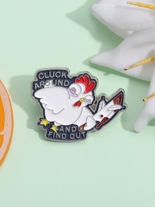 Cute Chicken Design Brooch, Simple Animal Themed Pin Badge for Backpack & Clothes, Fashion Brooch for Daily Clothing Decor, Trendy All-match & Exquisite Brooch for Birthday Gift