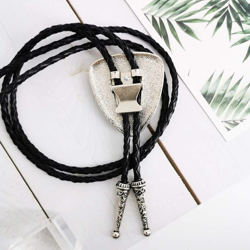 Vintage Western Cowboy Black Stone Bolo Tie For Men