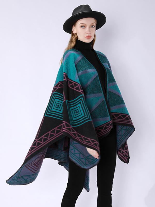 Women's Vintage Geometric Print Scarf, 2024 New Style Casual Soft Warm Shawl for Fall & Winter, Fashion Sun Protection Accessories for Women & Girls