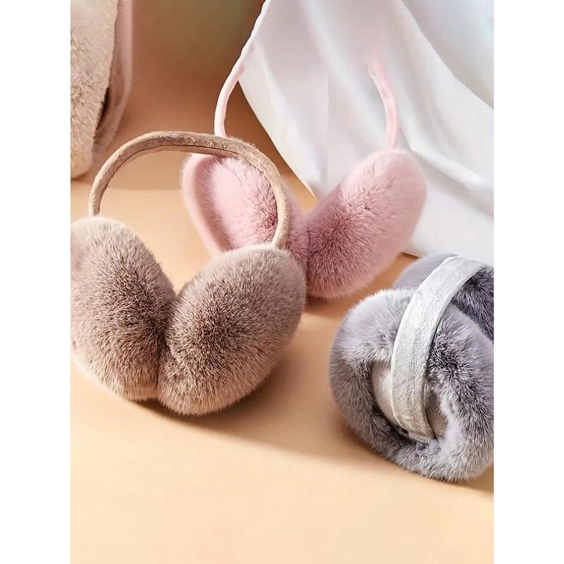 1pc Women's Winter Plush Ear Warmers With Foldable Ear Muffs Suitable For Cold Weather Halloween