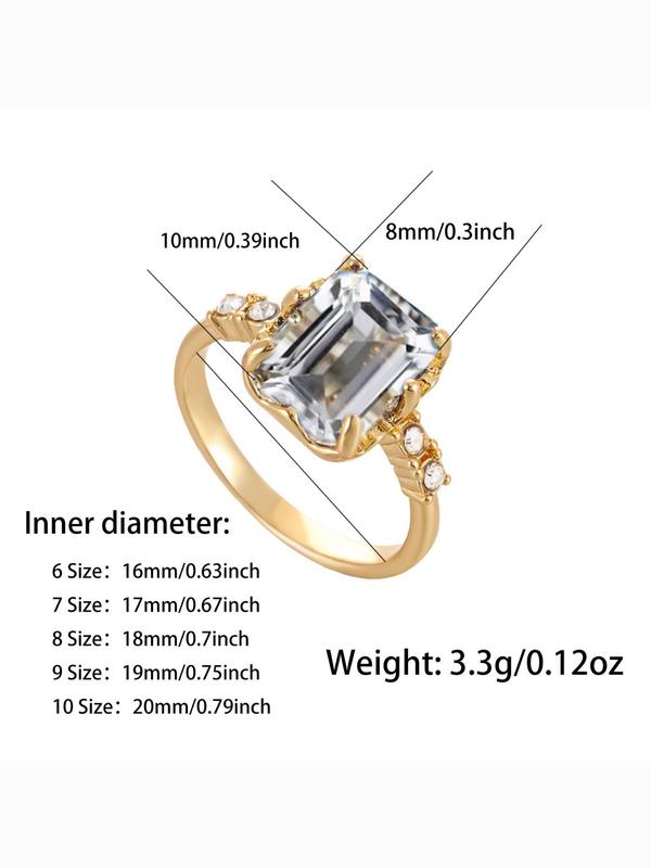 Women's Elegant Fashion Rhinestone Decorated Ring, Fashion Jewelry for Party, Daily Clothing Decor, Trendy All-match & Exquisite Jewelry for Birthday Gift