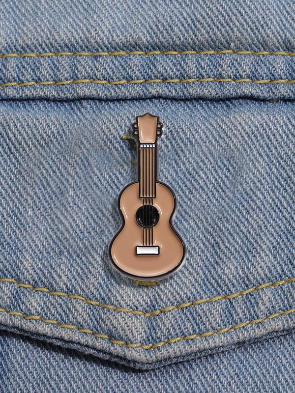 Guitar Shaped Design Brooch Pin, Casual Jewelry for Party, Fashion All-match Daily Clothing Decor for Girl