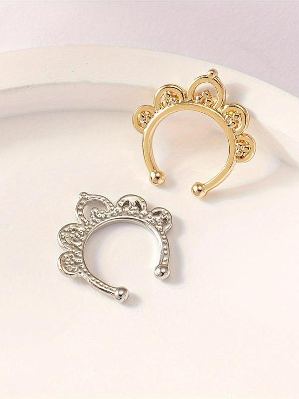 Women's Elegant Fake Nose Ring, Fashion Boho Style Fake Nose Ring for Party, Daily Clothing Decor, Trendy All-match & Exquisite Jewelry for Birthday Gift